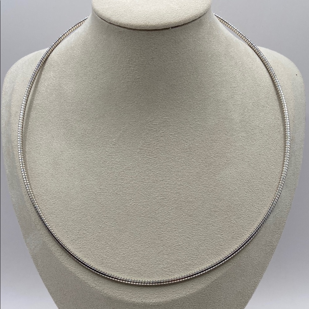 Paolo Romeo Sterling Silver Snake Chain Necklace 18”L